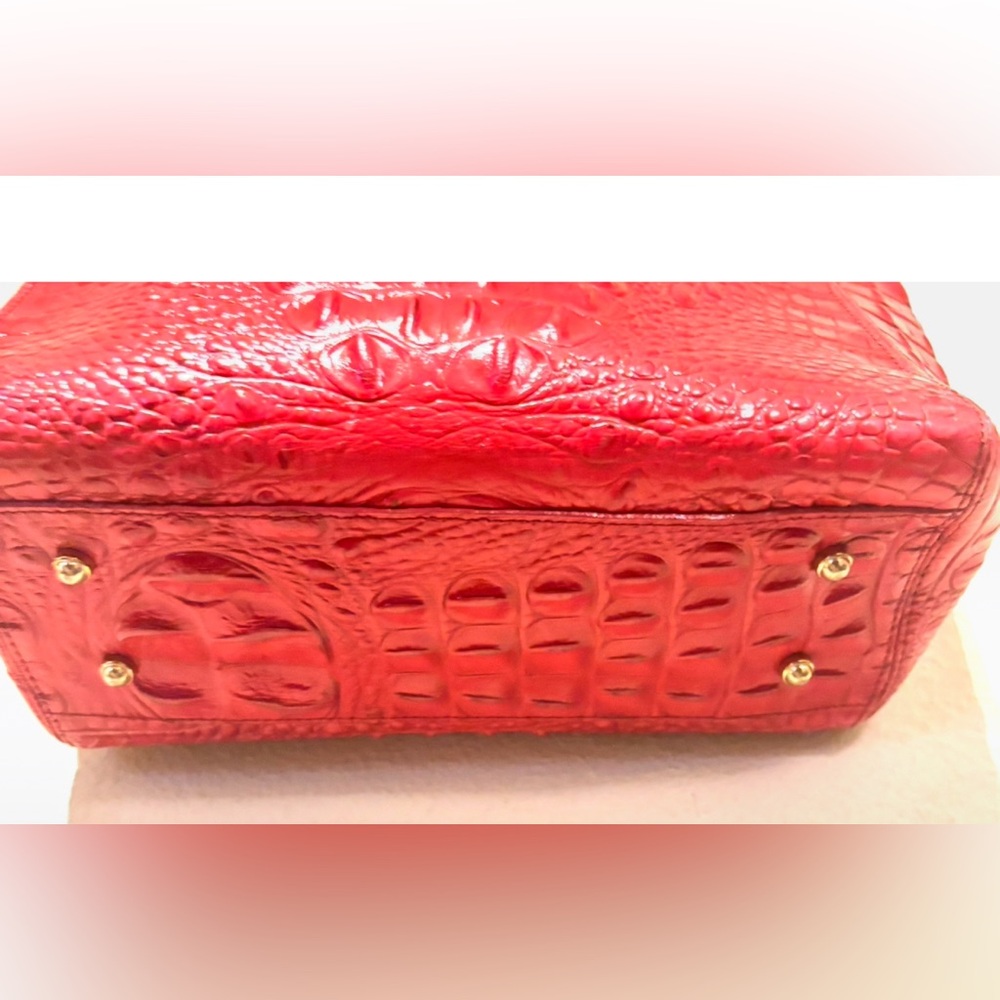 Brahmin Asher Pink Satchel with Crocodile Embossed Texture Purse - Picture 7 of 7